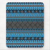 Tapis De Souris Cool été tendance néon bleu aztèque motif (Devant)