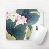 Tapis De Souris cool feuille de lotus rose fleur papillon art (Avec souris)