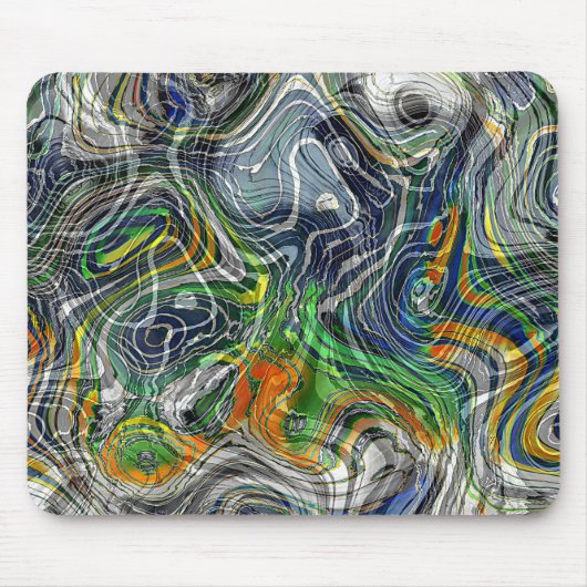Tapis De Souris Cool funky Retro Chic  en marbre fractal Motif (Devant)