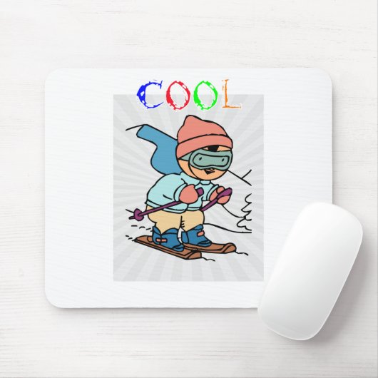 Tapis De Souris Cool Funny Skier | conceptions de ski | skier drôl (Avec souris)