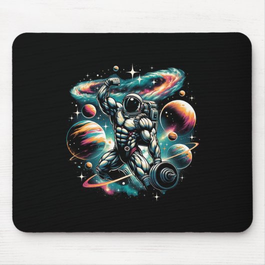 Tapis De Souris Cool Galaxy Bodybuilder Astronaut Sur La Construct (Devant)