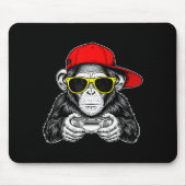 Tapis De Souris Cool Gamer Monkey With Controller Funny Gaming Vid (Devant)
