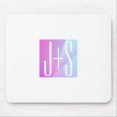 Tapis De Souris Cool Géométrique rose et pourpre | Initiales de co (Devant)