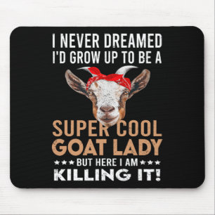 Tapis De Souris Cool Goat Lady Fille Animal Farmer Amusant Goat Lo