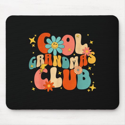 Tapis De Souris Cool Grandmas Club Groovy Retro Funny New Grandma (Devant)