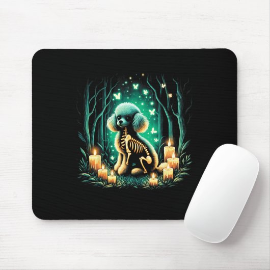 Tapis De Souris Cool Jouet Poodle Chien Squelette Halloween Chien (Avec souris)