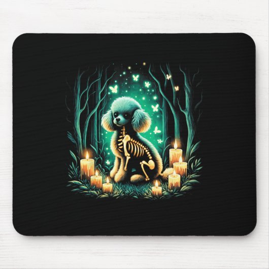 Tapis De Souris Cool Jouet Poodle Chien Squelette Halloween Chien (Devant)