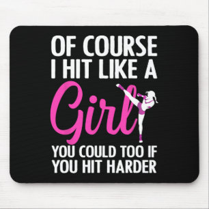 Tapis De Souris Cool Kickboxing pour femmes filles Taekwondo Karat