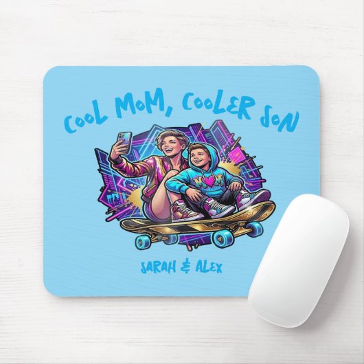 Tapis De Souris Cool Mom Cooler Son | Custom Name Retro Mousepad (Avec souris)
