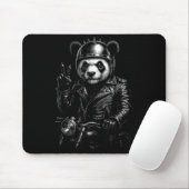 Tapis De Souris Cool Panda Punk Peace Sign Motorcycle (Avec souris)