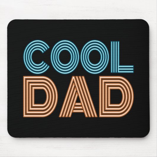 Tapis De Souris Cool Papa Fête des pères Neon Typographie | Panier (Devant)