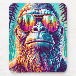 Tapis De Souris Cool personnalisé Bigfoot dans lunettes de soleil 
