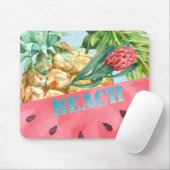 Tapis De Souris Cool Pineappon Watermelon Hibiscus Palm Feuilles (Avec souris)