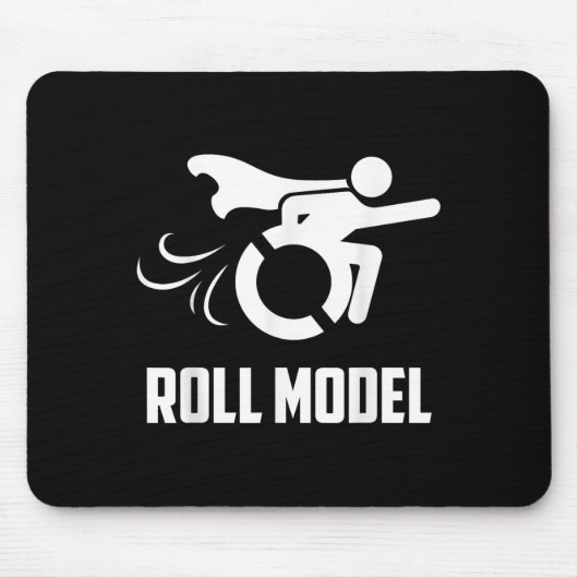 Tapis De Souris Cool Roll Model _ Funny Handicapped Person Wheelch (Devant)