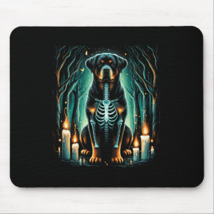 Tapis De Souris Cool Rottweiler Chien Squelette Halloween Chien Ma
