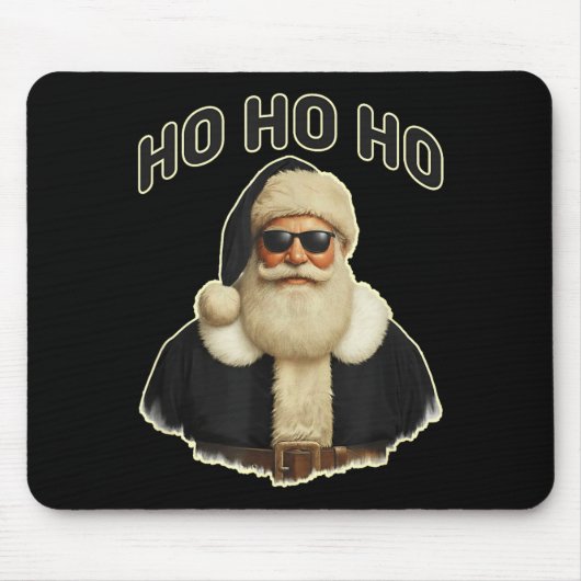 Tapis De Souris Cool Santa In Black Hat Sungles Graphic  (Devant)