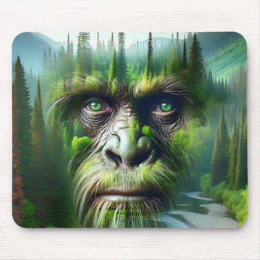 Tapis De Souris Cool Sasquatch dans les bois (Devant)