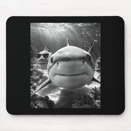 Tapis De Souris Cool Shark Animal Selfie  (Devant)