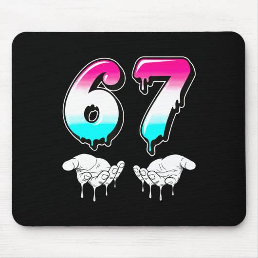 Tapis De Souris Cool Six Seven 6 7 Mème Costume d'argot Gen Alpha  (Devant)