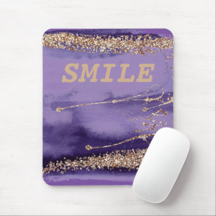 Tapis De Souris Cool Smile Gold Purple Sparkling