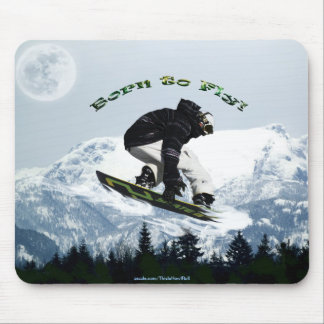 Tapis De Souris Cool Snow Boarder Hiver Sports Thème