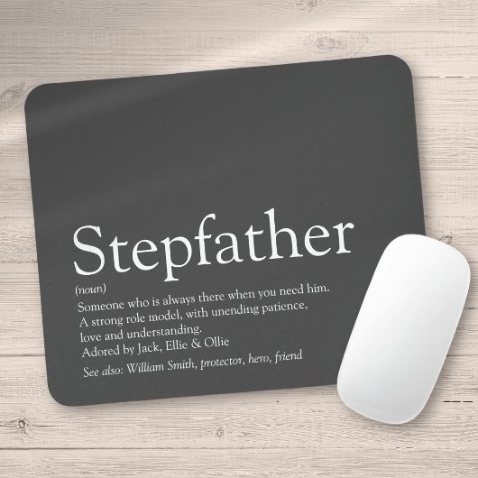 Tapis De Souris Cool Stepfather, Stepdad Définition Fun Grey