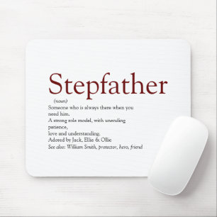 Tapis De Souris Cool Stepfather, Stepdad Définition Fun Grey Mouse