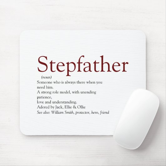 Tapis De Souris Cool Stepfather, Stepdad Définition Fun Grey Mouse (Avec souris)
