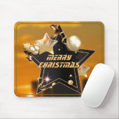 Tapis De Souris Cool Sunrise Black Gold Metallic Stars Noël (Avec souris)
