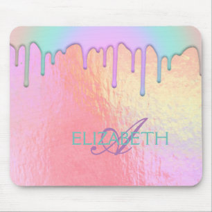 Tapis De Souris Cool Trendy Rainbow Drips Holographique