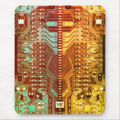 Tapis De Souris Cool Turquoise Jaune Unique Retro Steampunk Monogr (Devant)