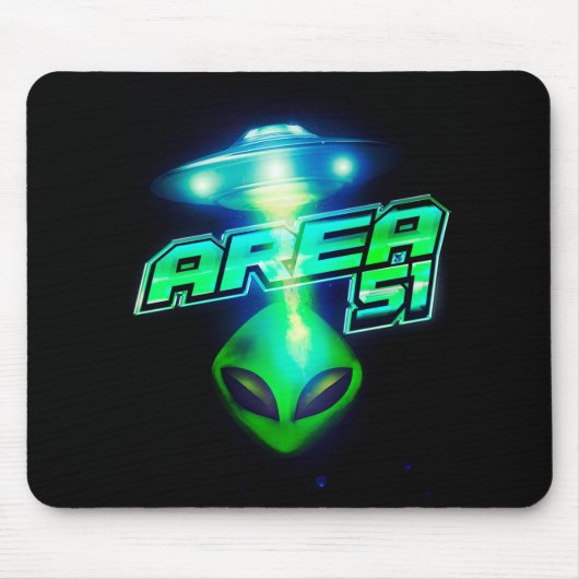 Tapis De Souris Cool Zone 51 Espace Alien (Devant)