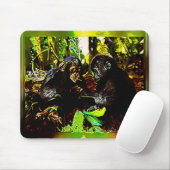 Tapis De Souris Coopération chimp et gorille 02. (Avec souris)