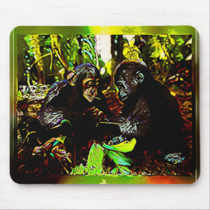 Tapis De Souris Coopération chimp et gorille 02.