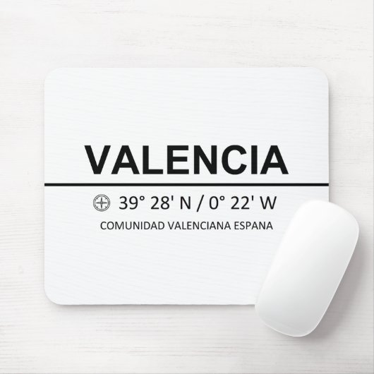 Tapis De Souris Coordinates Valencia (Avec souris)