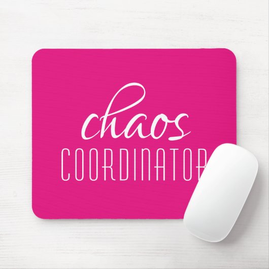 Tapis De Souris Coordinateur Chaos Typographie rose Tex (Avec souris)