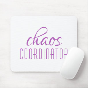 Tapis De Souris Coordinateur du Chaos Texte typographique violet