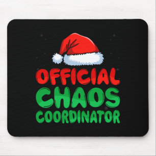 Tapis De Souris Coordonnateur de chaos homme chapeau de père noël