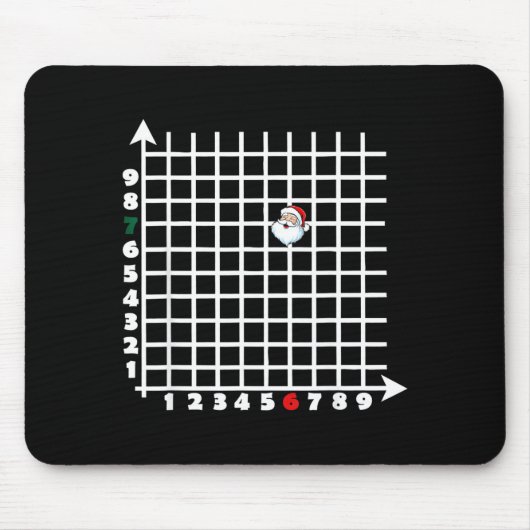 Tapis De Souris Coordonnée (6,7) Prof de maths drôle 67 Math Chris (Devant)