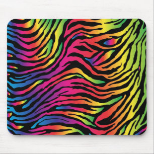 Tapis De Souris Copie Mousepad de zèbre d'arc-en-ciel