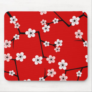 Tapis De Souris Copie rouge de fleurs de cerisier