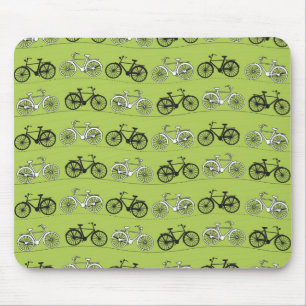Tapis De Souris Copie verte vintage de motif de bicyclettes