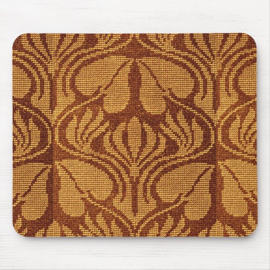 Tapis De Souris Coptic embroidery pattern - Orange leaves (Devant)