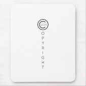 Tapis De Souris Copyright Moderne Typographique Blanc (Devant)