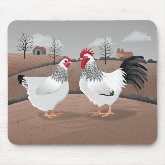 Tapis De Souris Coq et Poule (Devant)