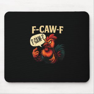 Tapis De Souris Coq furieux drôle F Caw Graphique Style Rétro