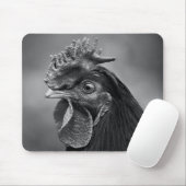 Tapis De Souris Coq noir et blanc (Avec souris)
