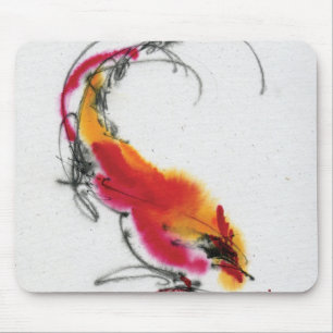 Tapis De Souris Coq peu commun. Calligraphie et watercolor.