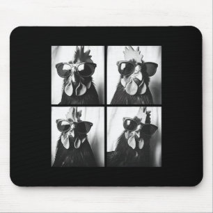 Tapis De Souris Coq portant des lunettes de soleil Photobooth self