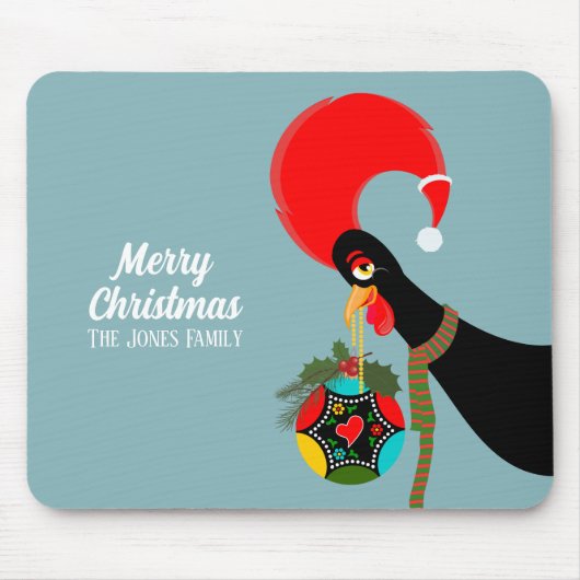 Tapis De Souris Coq portugais et saint Bauble de Noël (Devant)